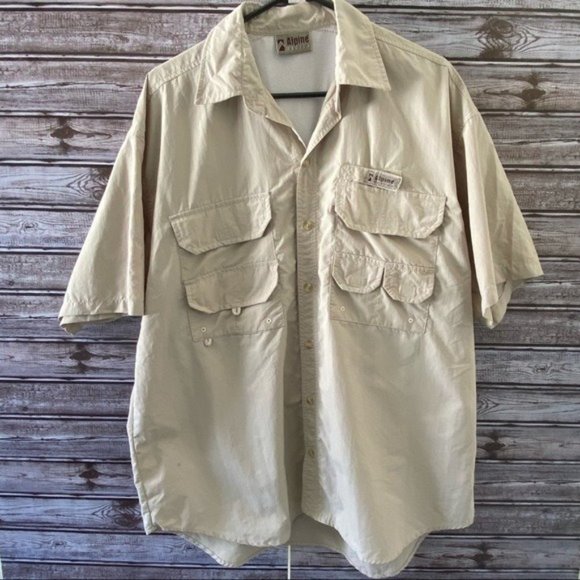Men's Alpine Design Short-Sleeved Button-Down Fishing Shirt Size M - Picture 1 of 10
